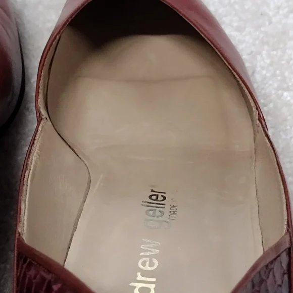 Andrew Geller Women's Red/Brown Leather Shoes - Picture 10 of 11